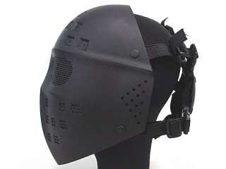 Full Face Hockey Type Airsoft Mesh Goggle Mask BK  