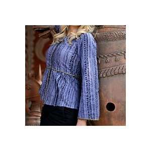  NOVICA Cotton blouse, Lavender Dreams