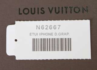 LOUIS VUITTON IPHONE 4 4S ETUI N62667 DAMIER GRAPHITE CANVAS 100% 