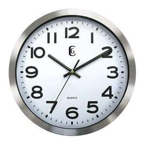  10 Brushed Metal Wall Clock: Home & Kitchen