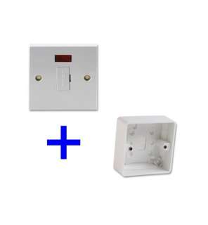 13 Amp Un switched fused spur unit with Neon Indicator and back box 