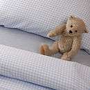 Gingham Flannel Cot Bed Duvet Cover Set By babou