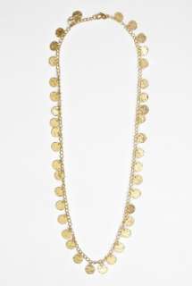 Kenneth Jay Lane  Satin Gold Coin Necklace by Kenneth Jay Lane