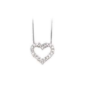  14K White Gold 1/3 ct. Diamond Heart Necklace Katarina Jewelry