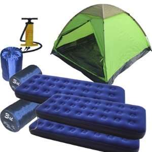 com 3 Person Tent, 3 Air Mats (Single),air Pump and 3 of 3lb Sleeping 