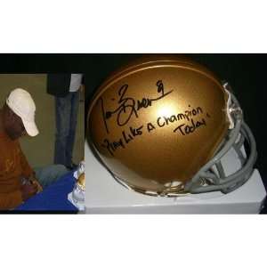 Tim Brown (Notre Dame) Signed Autographed Mini Helmet (PSA/DNA COA)