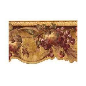 Kitchen Pictures on Fruit And Ivy Gold Wallpaper Border In Kitchen   Bath