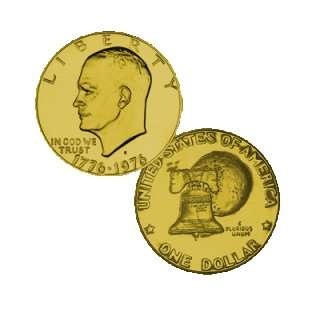 Gold Plated Bicentennial Eisenhower Dollar    1976 D    Uncirculated