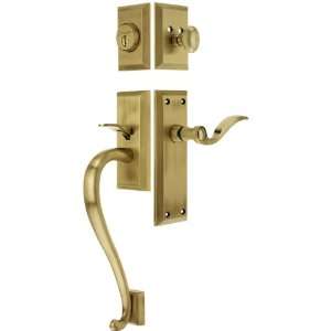   Lock Set in Antique Brass Finish with Chambord Knob and 2 3/8 Backset