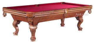   8ft /8 Solid Maplewood Hand carved Honey Pool Table with Accessories