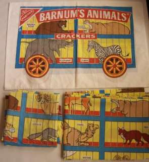 Vintage Barnums ANIMAL CRACKER Twin Sheet 3pc Set Flat Fitted 