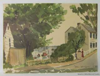 WILLIAM McK. SPIERER THE PICKET FENCE WATERCOLOR PRINT  