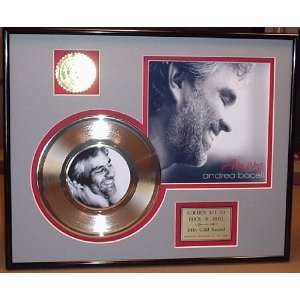 Andrea Bocelli Framed 24kt Gold Record Display   Great Framed Artwork 