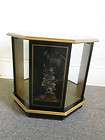 vintage octagon chinoiserie oriental end table  