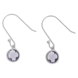 Sterling Silver Small Round Drop Earrings   Purple product details 