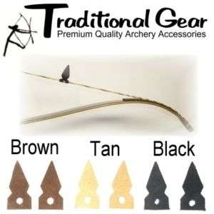 TRADITIONAL Archery LEATHER BOW STRING SILENCERS BLACK  