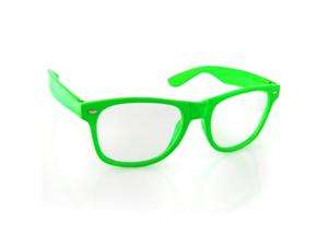    Buddy Wayfarer Blues Brothers Clear Glasses  Lime Green