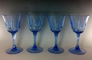Avon AMERICAN BLUE Water Goblet 7 3/8 fan circle  
