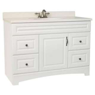   48Cabinet White Wood with Drawers Granite Black Top Bathroom Sink NEW