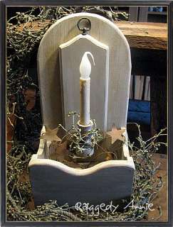 OOAK Candle Cubby Shelf /Wall Sconce/Porch Box w/Pips/Rusty Star 