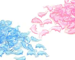 Pink Blue Dolphin Beach Theme Acrylic Confetti Wedding Party Table 