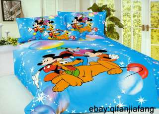 STUNNING DISNEY MICKEY MOUSE TWIN 8PC BLUE COMFORTER IN A BAG  