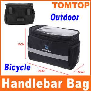 Black Bicycle Cycling Bike Handlebar Bag Front Tube Pannier Rack Bag 