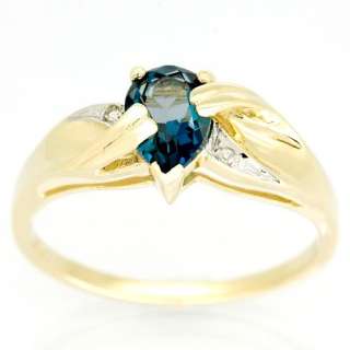 94CT NATURAL LONDON BLUE TOPAZ & DIAMOND 9CT 9K SOLID GOLD RINGS
