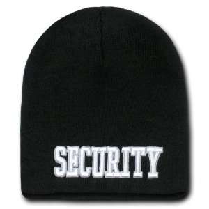   BLACK SECURITY EMBROIDERED WATCH CAP Security Beanies 