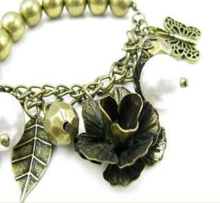 Flowr Leaf butterfly Charms Bracelet Tag $14.99 X94  