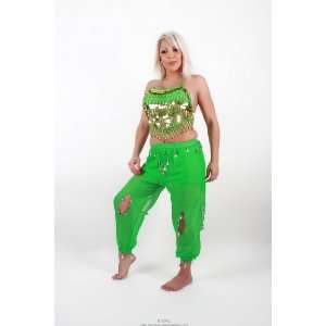  Beaded Top & Harem Pants Belly Dance Costume (Fuchsia 