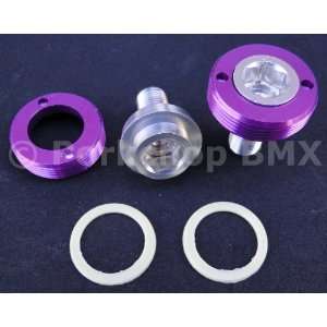 Bicycle Crank Square Taper Spindle Bolt PURPLE ANODIZED COLLAR