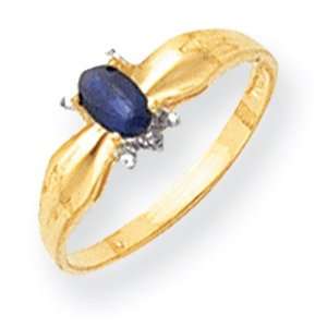  14k .01ct Diamond & Sapphire Birthstone Ring Jewelry