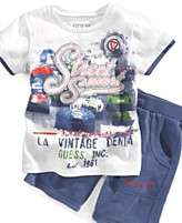 NEW! Guess Baby Set, Baby Boys Graphic T Shirt and Shorts