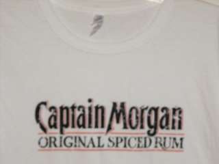 CAPTAIN MORGAN RUM White T Shirt Size Mens Large  