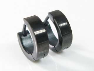 Stainless Steel Men Huggy Cartilage Black Earring 0jV  