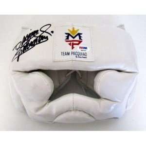   Signed White Team Pacquiao Headgear PSA   Autographed Boxing Equipment
