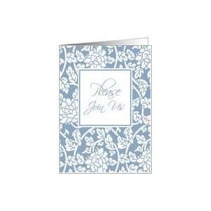  Blue Floral Bridal Shower Invitation Card Card: Health 