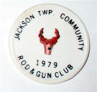 JACKSON TWP ROD & GUN CLUB PIN, PINBACK VINTONDALE, PA.  