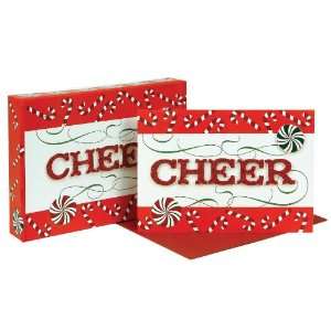 CR Gibson Twinkle Type Christmas Boxed Cards, Cheer, 12 Count