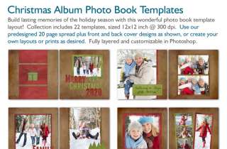 CHRISTMAS CARD PHOTOSHOP TEMPLATES HOLIDAY PHOTO DIGITAL BACKGROUNDS 