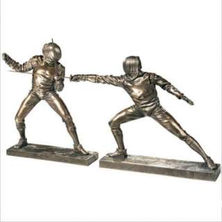 Olympic Sport Fencing Sculpture Swordsmen Set of Two  