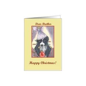 Happy Christmas, dog, puppy, paper cards, brother, Card 