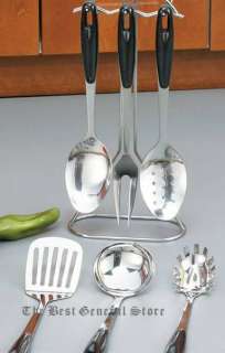 This nice stainless steel kitchen utensil set compliments any kitchen 