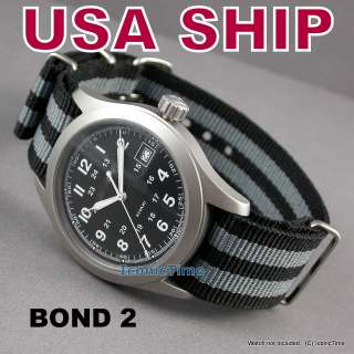 Bond Style Nylon Strap/Band Fits All NATO Country Military Issue Watch 
