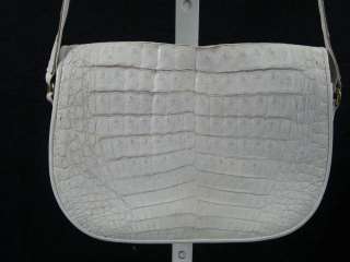 DESIGNER White Crocodile Handbag Purse Bag  