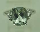 ladies diamond green checkerboard cut stone ring 05c buy it