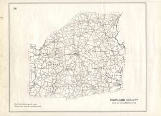   OHIO authentic Antique Highway Map genuine 102 years old   1910  