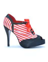 Inch Sexy Costume Shoes Red White Stripe Oxford Peep Toes