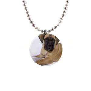    bullmastiff Puppy Dog 4 Button Necklace B0679 